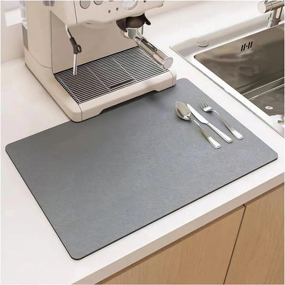 Kitchen Dish Drying Mat with Quick Absorbent Microfiber