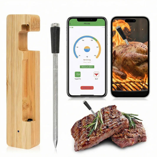 Bluetooth 5.2 Wireless Meat Thermometer with App Control for BBQ and Grill