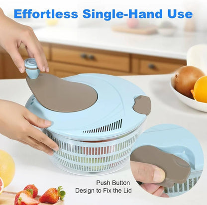 Vegetable Spinner with Dual Drainage System for Washing and Drying Greens and Fruits