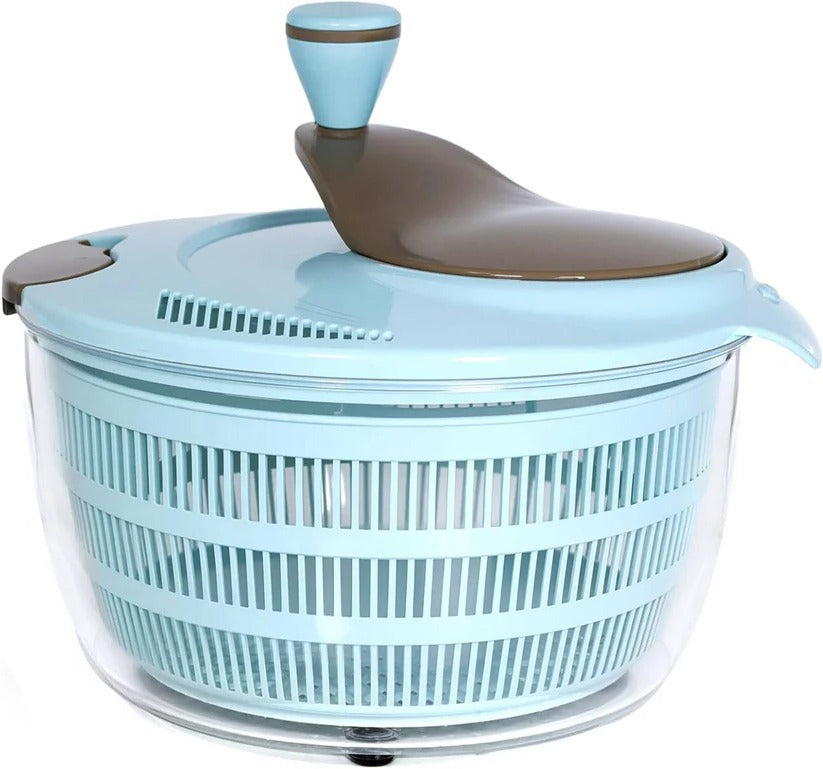 Vegetable Spinner with Dual Drainage System for Washing and Drying Greens and Fruits