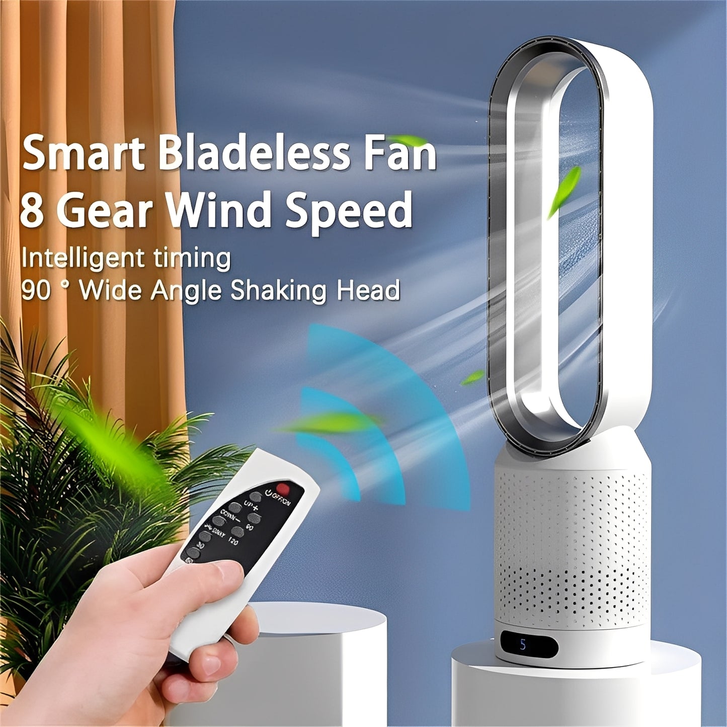 Portable Bladeless Fan with Remote Control
