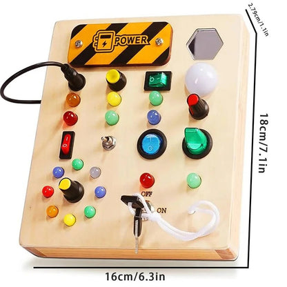 Montessori Wooden Switch Board with LED Lights for Toddlers