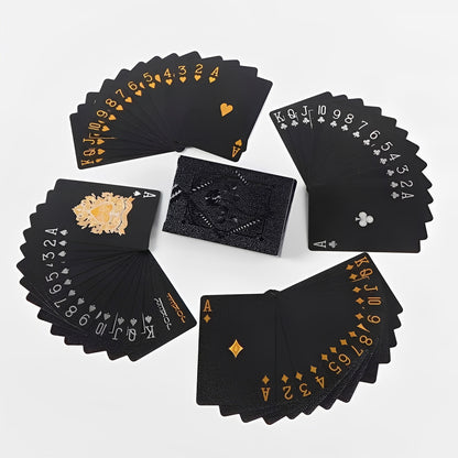 Black Gold Foil Style Playing Cards for Games and Travel