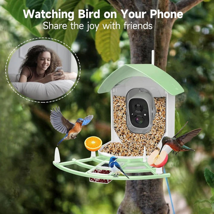 Smart Bird Feeder Camera with App Control and Night Vision