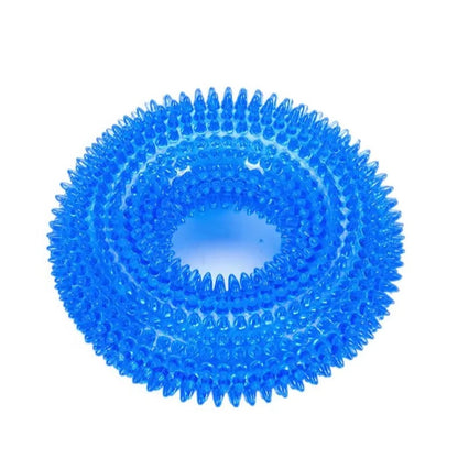 Rubber Dog Chew Ring Toy with Built In Squeaker