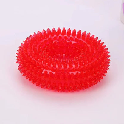 Rubber Dog Chew Ring Toy with Built In Squeaker