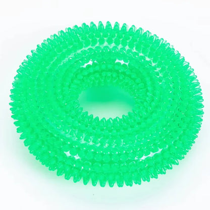 Rubber Dog Chew Ring Toy with Built In Squeaker