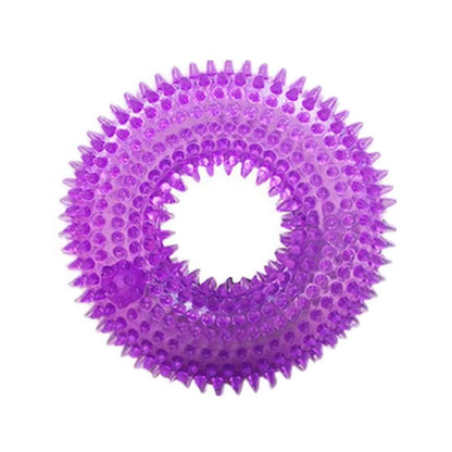 Rubber Dog Chew Ring Toy with Built In Squeaker