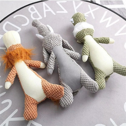 Plush Dog Toy with Built In Squeaker for Indoor Play and Fetch