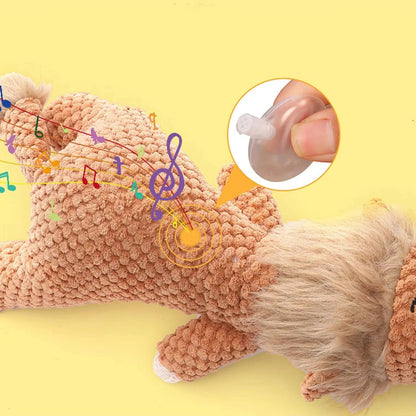 Plush Dog Toy with Built In Squeaker for Indoor Play and Fetch