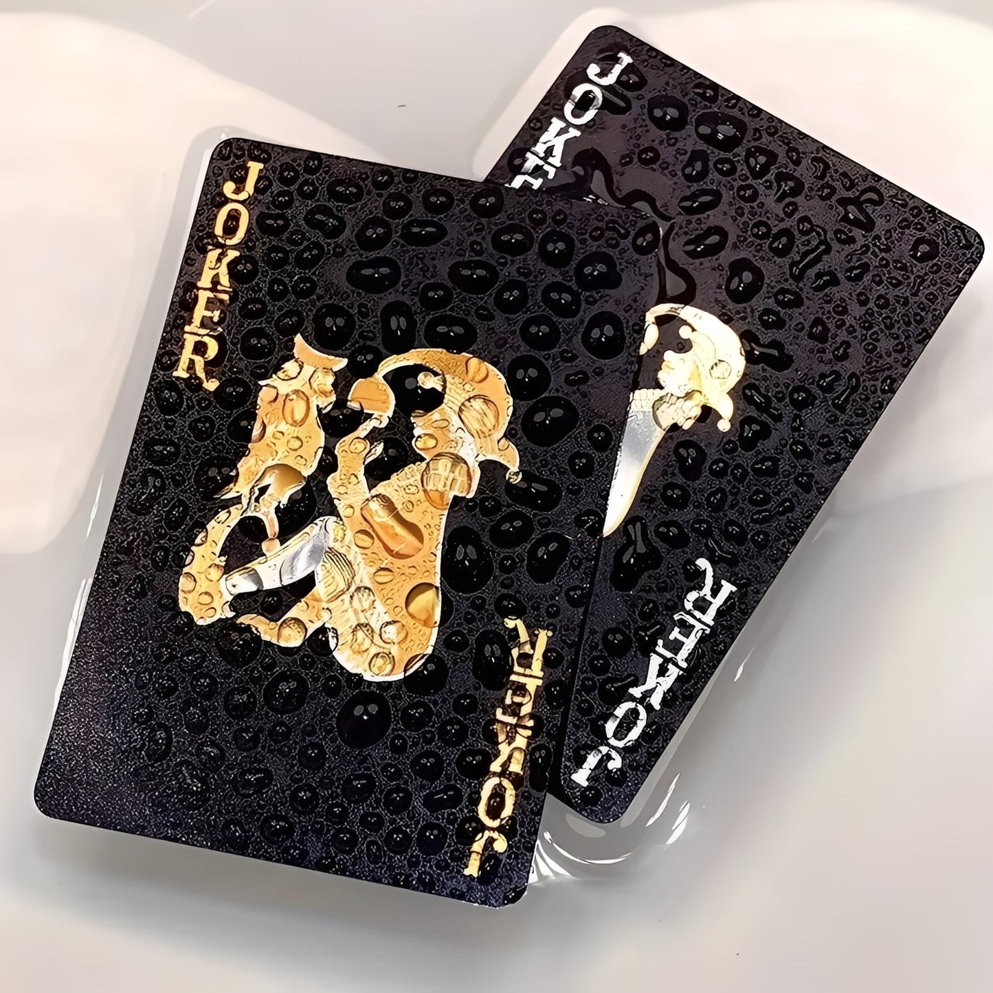 Black Gold Foil Style Playing Cards for Games and Travel