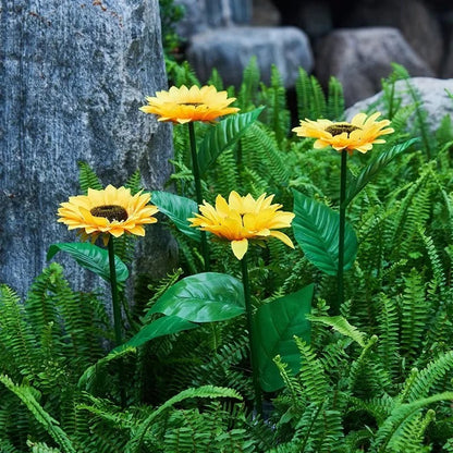 LED Sunflower Stake Lights with Solar Power for Garden Paths