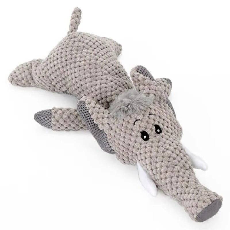 Plush Dog Toy with Built In Squeaker for Indoor Play and Fetch