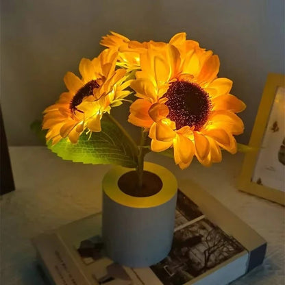 USB Rechargeable LED Sunflower Lamp with Adjustable Stem