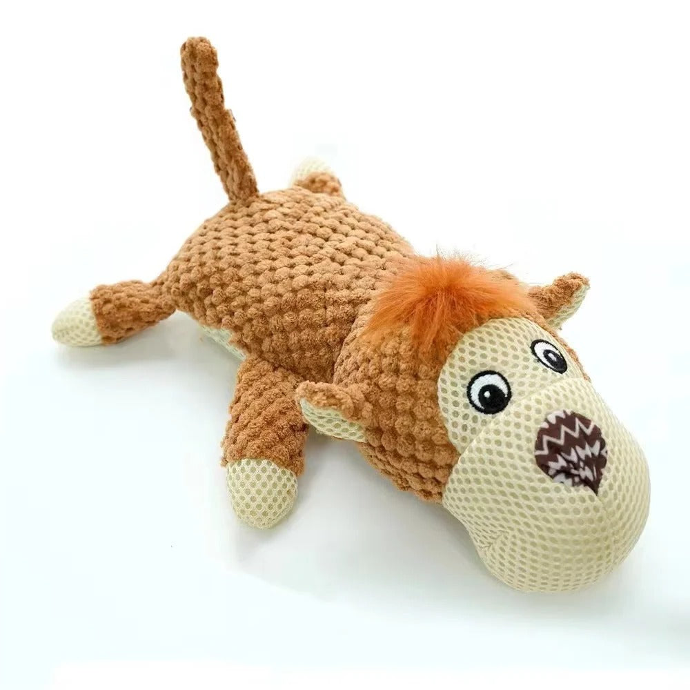 Plush Dog Toy with Built In Squeaker for Indoor Play and Fetch