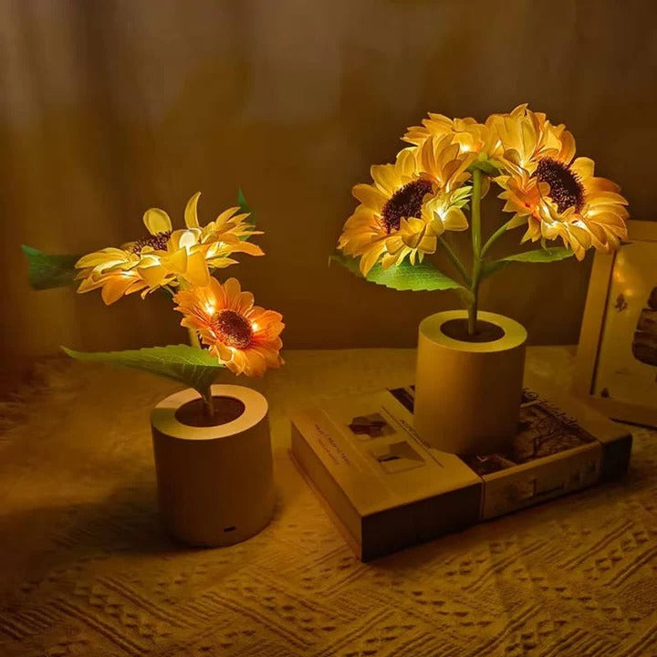USB Rechargeable LED Sunflower Lamp with Adjustable Stem