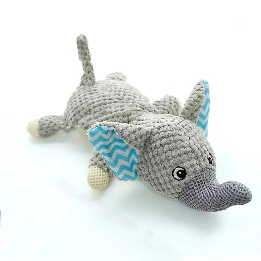 Plush Dog Toy with Built In Squeaker for Indoor Play and Fetch