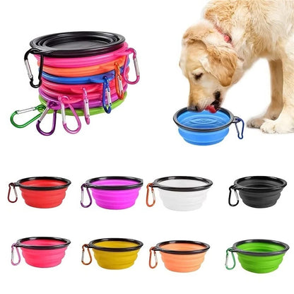 Portable Collapsible Silicone Pet Bowl for Dogs and Cats