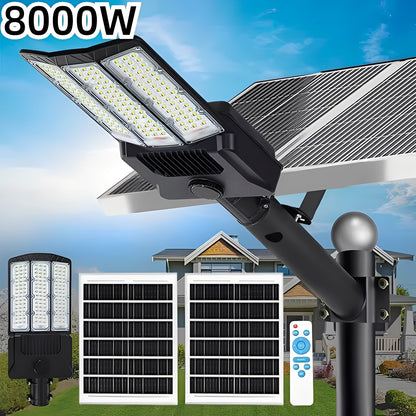 Solar Powered LED Flood Light with Motion Sensor and Dual Panel