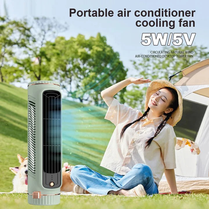 Modern Portable Bladeless Tower Fan for Home Office Cooling