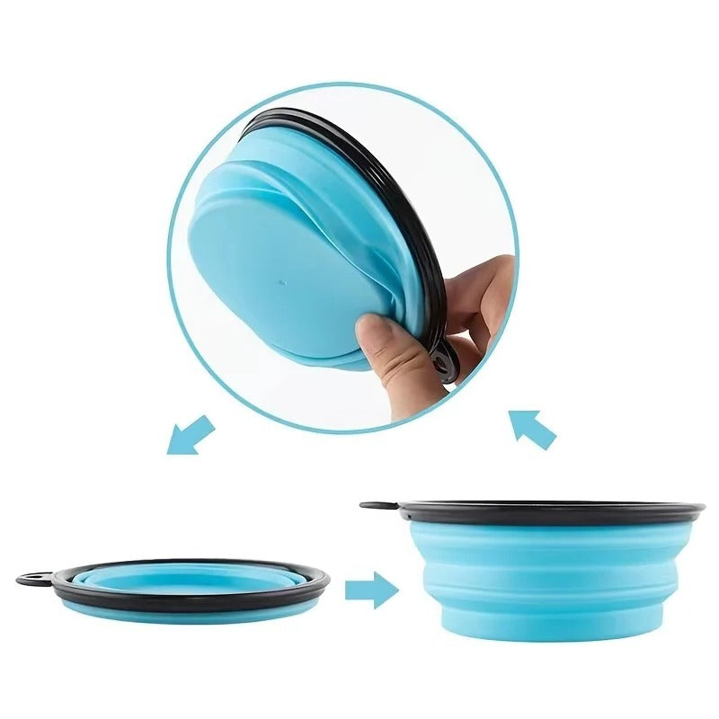 Portable Collapsible Silicone Pet Bowl for Dogs and Cats