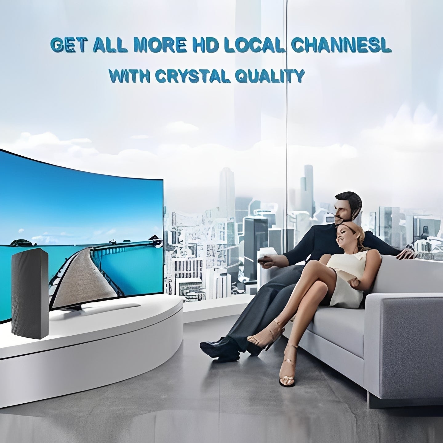 Digital TV Antenna for Over the Air Broadcast Reception