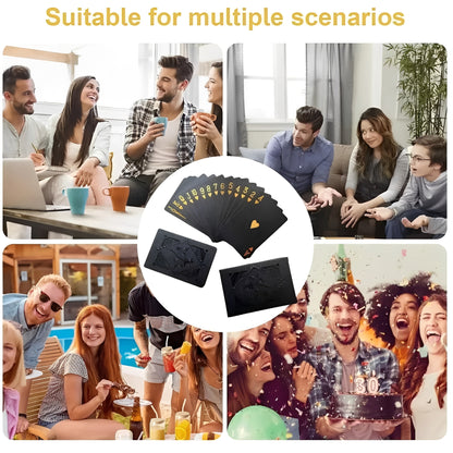 Black Gold Foil Style Playing Cards for Games and Travel