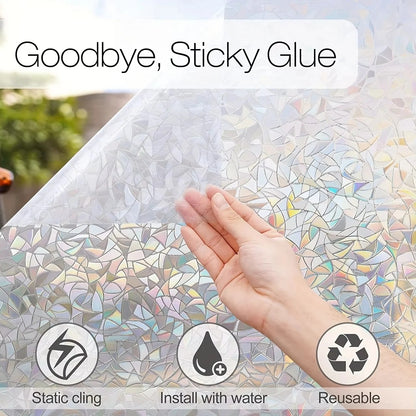 Rainbow Style Static Cling Window Film with Rainbow Design