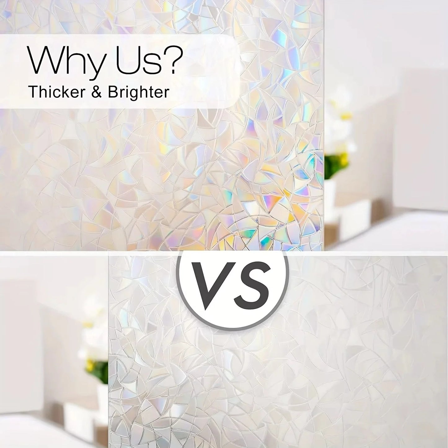 Rainbow Style Static Cling Window Film with Rainbow Design