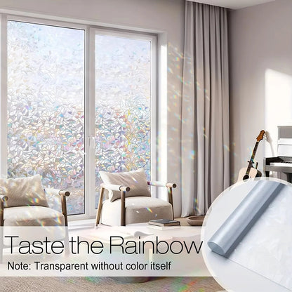 Rainbow Style Static Cling Window Film with Rainbow Design