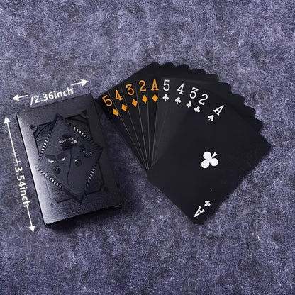 Black Gold Foil Style Playing Cards for Games and Travel