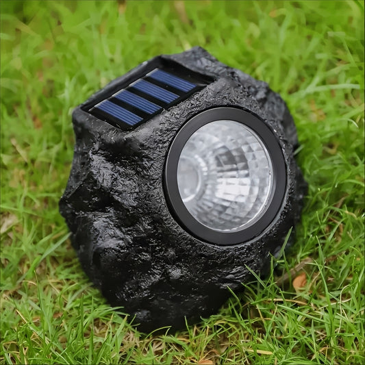 Solar LED Garden Spotlight with Stone Style and Light Sensor