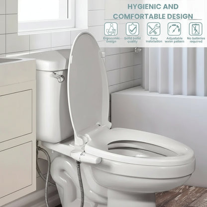 Dual Nozzle Toilet Bidet Attachment with Rear and Gentle Wash