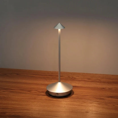Portable Wireless LED Table Lamp with Touch Controlled Dimming Design