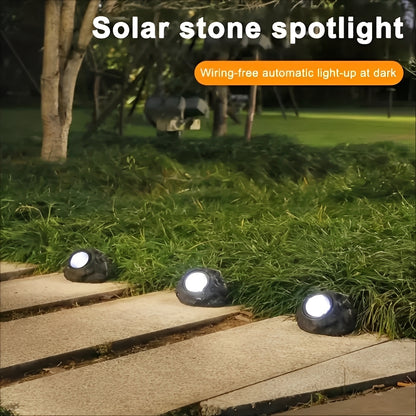 Solar LED Garden Spotlight with Stone Style and Light Sensor