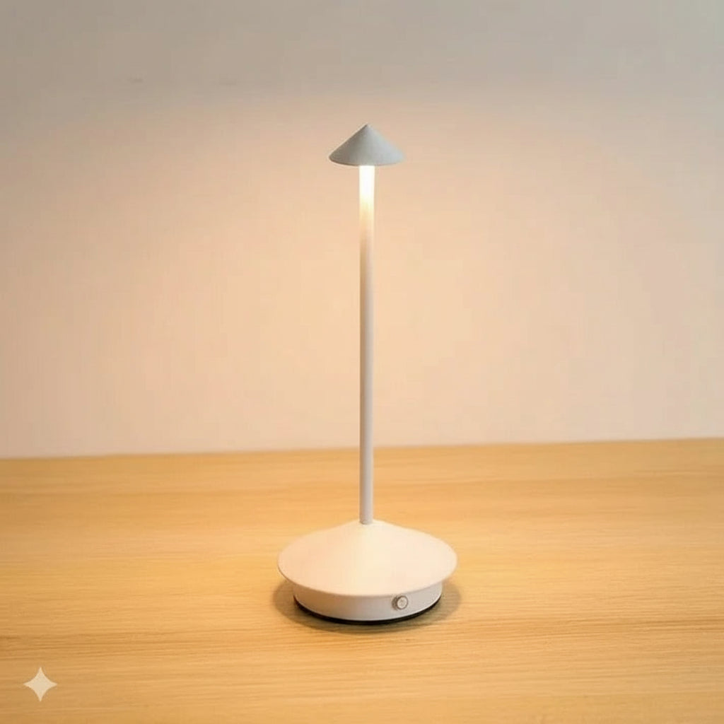 Portable Wireless LED Table Lamp with Touch Controlled Dimming Design
