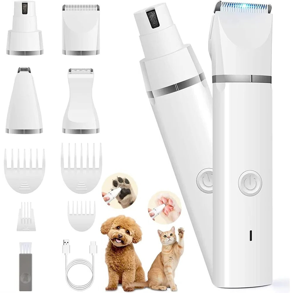 Cordless Pet Grooming Set with Clipper and Nail Grinder
