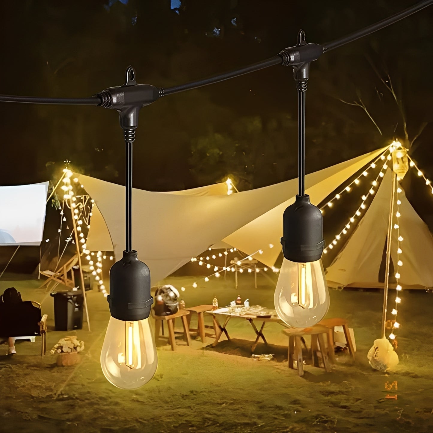 Outdoor LED String Lights with E27 Sockets and 220V Power