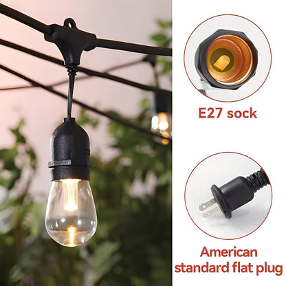 Outdoor LED String Lights with E27 Sockets and 220V Power