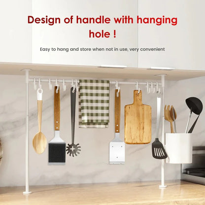 2-Piece Grill Cleaning Brush, Wooden Handle and Metal Scraper Head