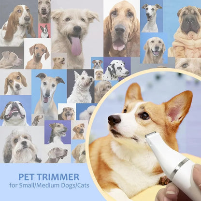 Cordless Pet Grooming Set with Clipper and Nail Grinder