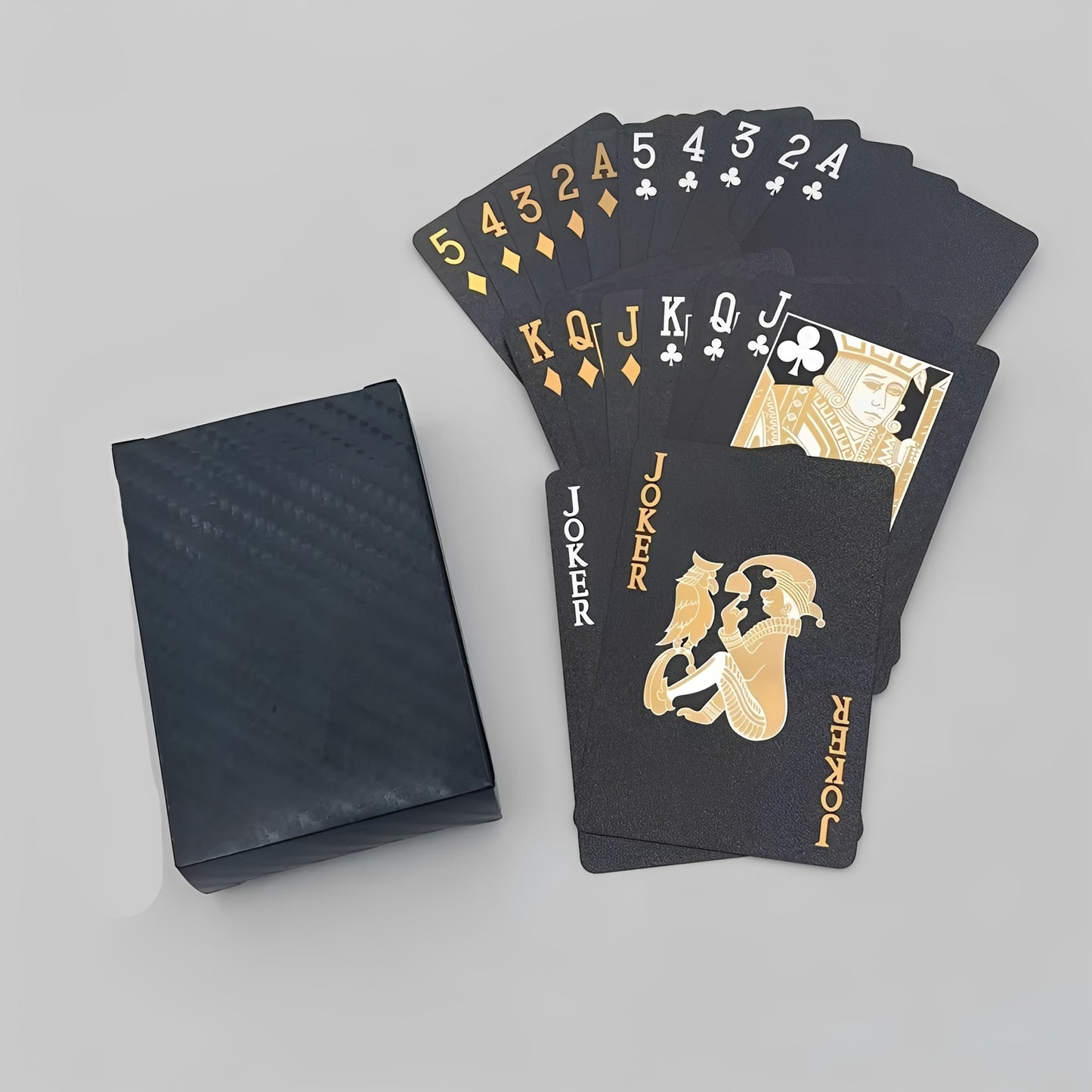 Black Gold Foil Style Playing Cards for Games and Travel
