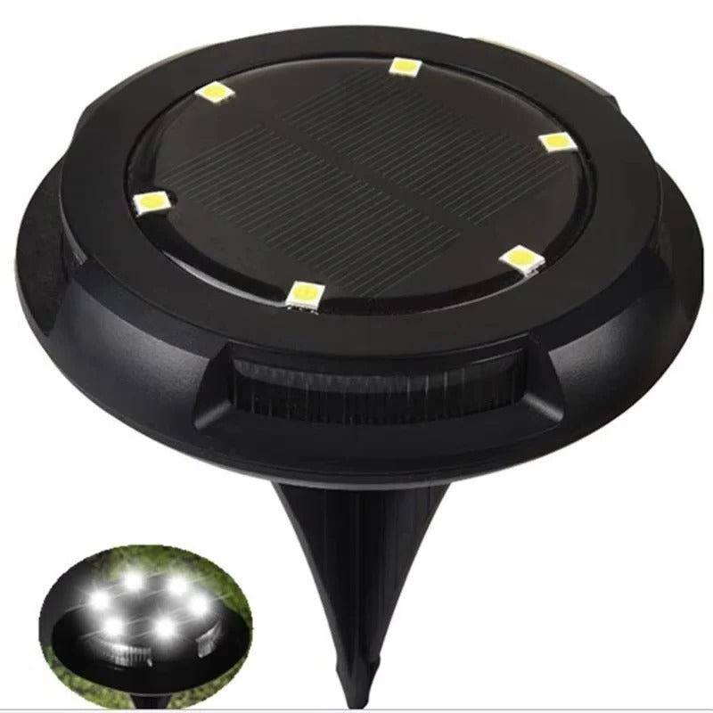 Outdoor Solar LED Ground Lights with Disk Style Design