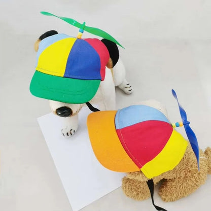 Adjustable Pet Cap with Decorative Propeller