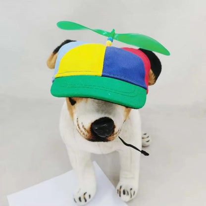 Adjustable Pet Cap with Decorative Propeller