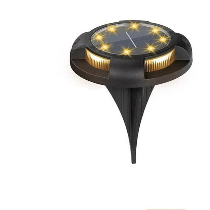 Outdoor Solar LED Ground Lights with Disk Style Design
