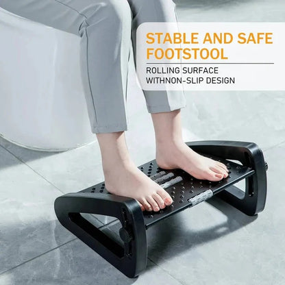 Adjustable Under Desk Foot Rest with Dual Texture Surface