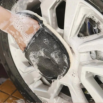 Microfiber Car Cleaning Towel with Dual Sided Wool and Mesh