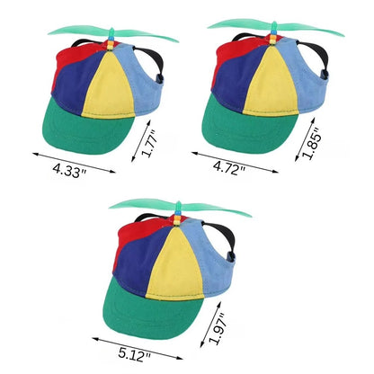 Adjustable Pet Cap with Decorative Propeller