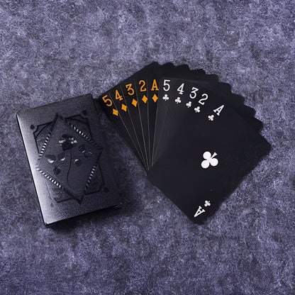 Black Gold Foil Style Playing Cards for Games and Travel